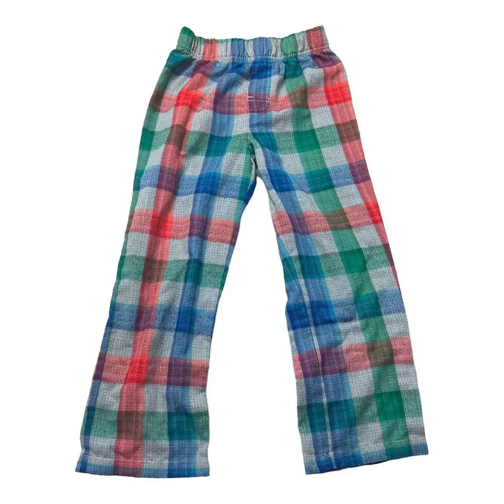 Gymboree Plaid Lightweight Flannel PJs Pajama Set Boys S 5 6 Holiday Christmas